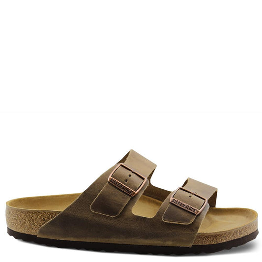 Arizona Birko Flor Tobacco leather slide