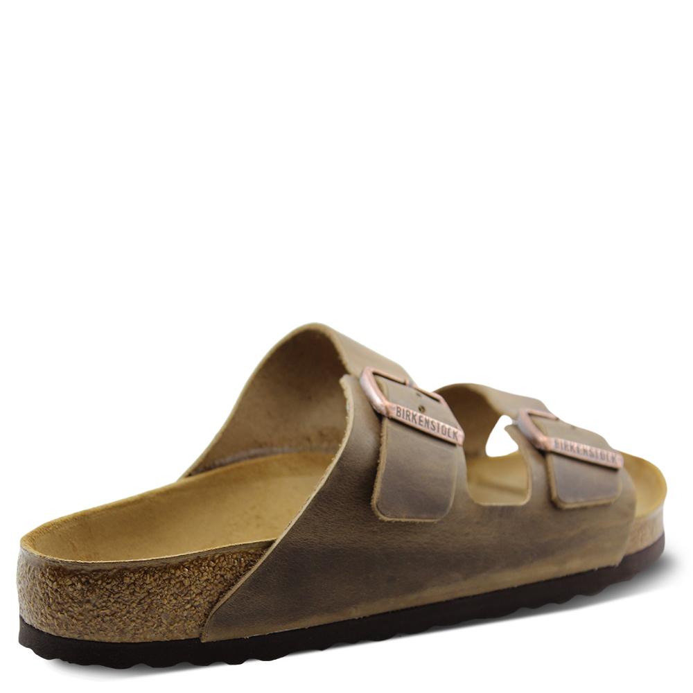 Arizona Birko Flor Tobacco leather slide