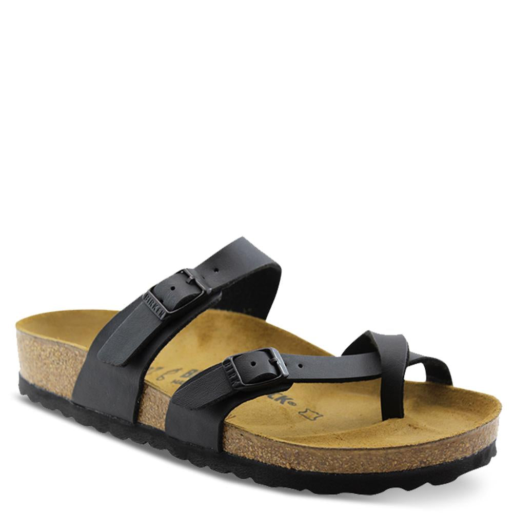 Birkenstock Mayari Birko Flor Black Womens Thong