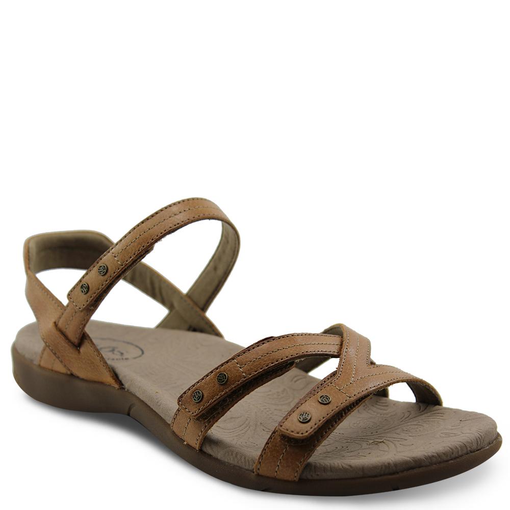 Taos Happy womens flat sandal honey
