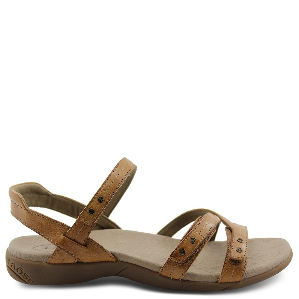 Taos Happy womens flat sandal honey