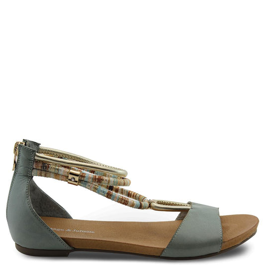 Django & Juliette Jazmin womens flat sandal Steel multi