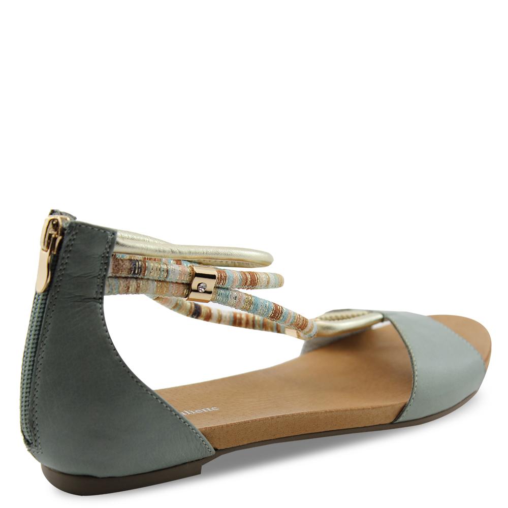 Django & Juliette Jazmin womens flat sandal Steel multi