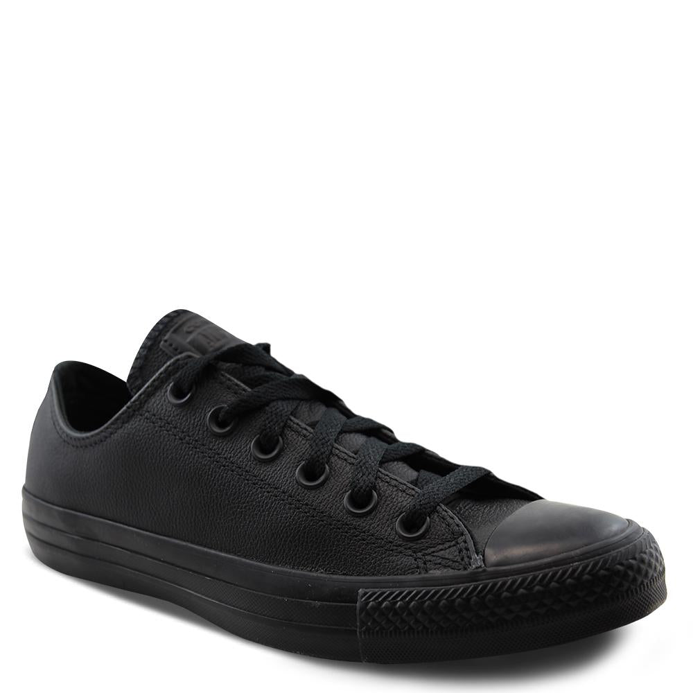 All star lo Leather black mono school