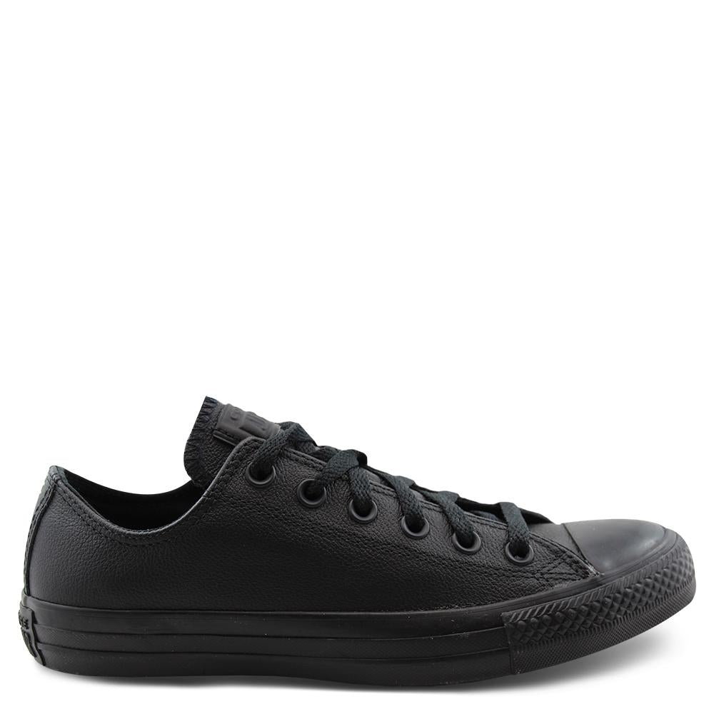 All star lo Leather  black mono school