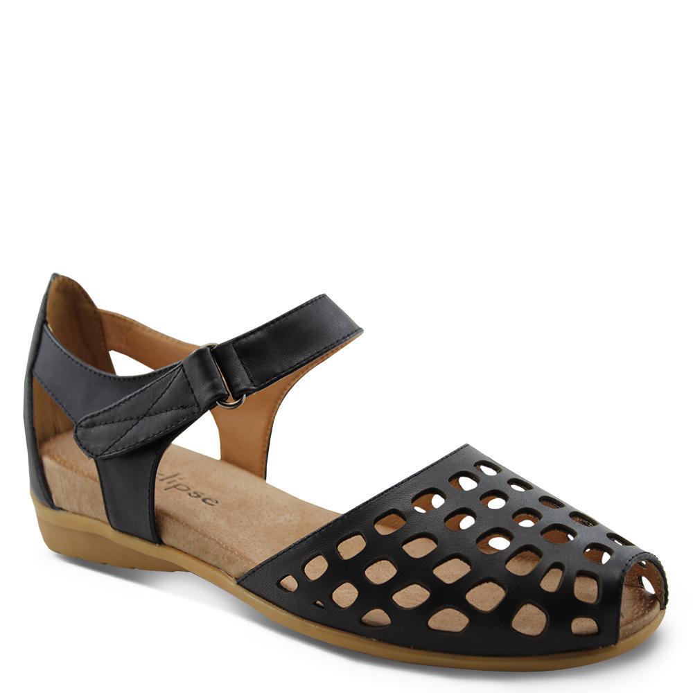 L'eclipse Daquiri womens flat sandal black