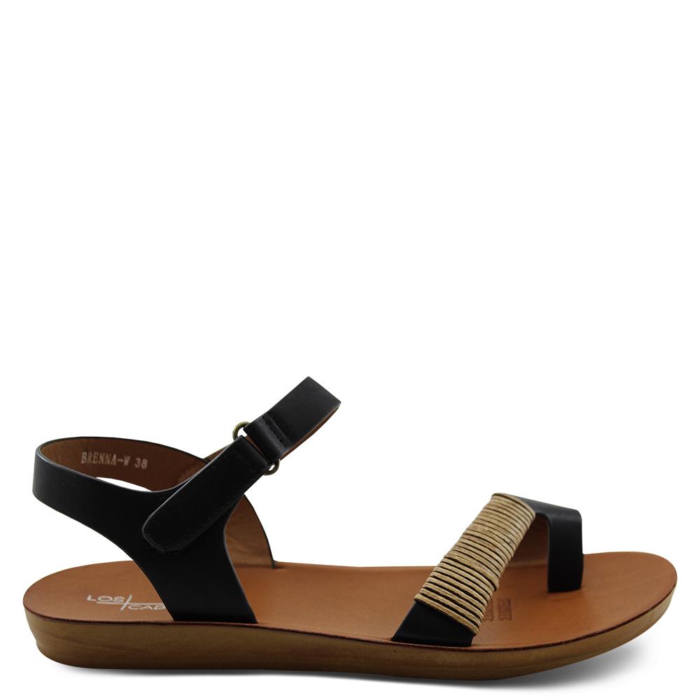 Los Cabos Brenna womens  black flat sandal