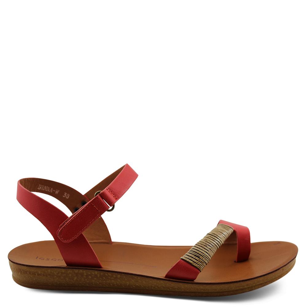 Los Cabos Brenna Coral womens flat sandal