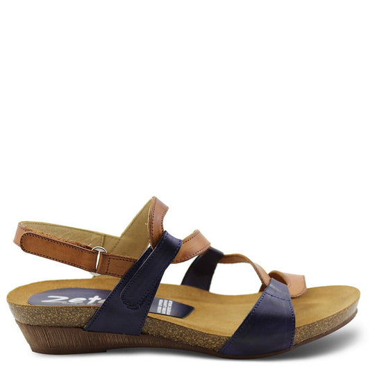 Zeta Osina Navy/Cuero Womens Sandal