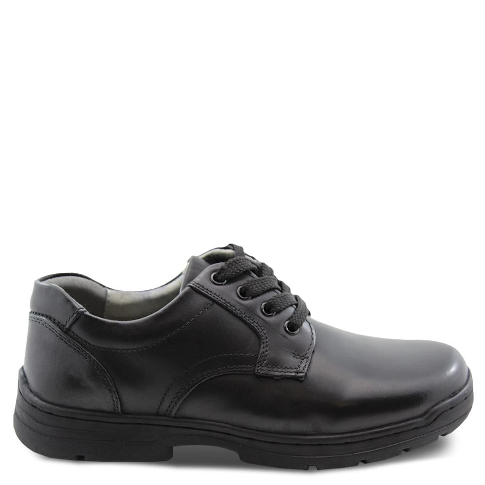 Colorado Castor Black lace up school shoes