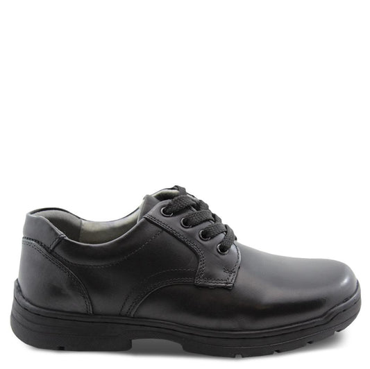 Colorado Castor Black lace up school shoes