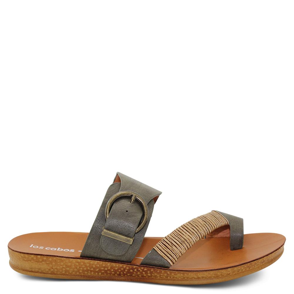 Los Cabos Bria Khaki womens flat slide