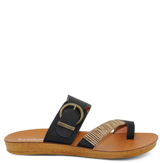 Los Cabos Bria Black womens flat slide