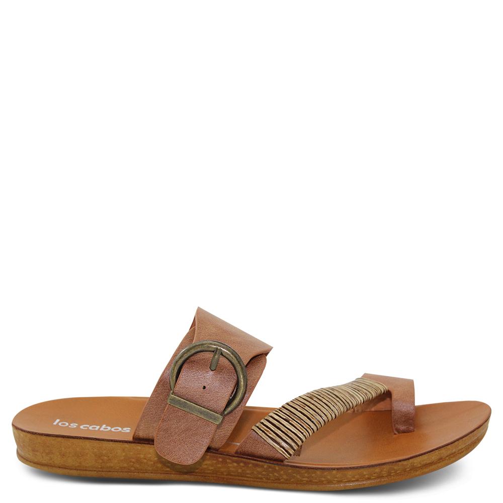 Los Cabos Bria brandy womens flat slide