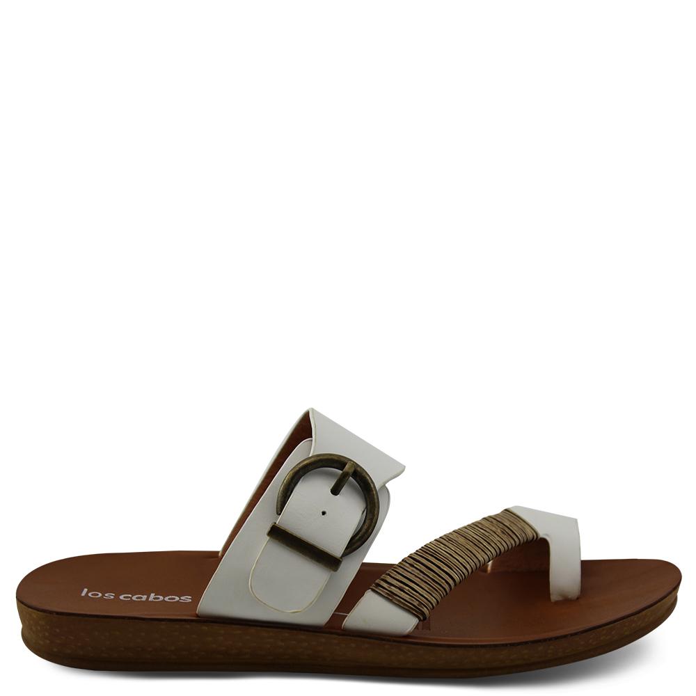 Los Cabos Bria White womens flat slide