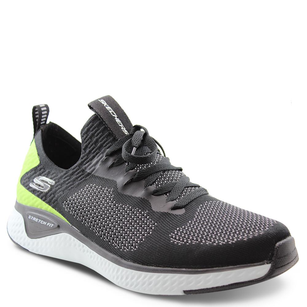 Skechers Solar Fuse Black/Lime Mens Lace up