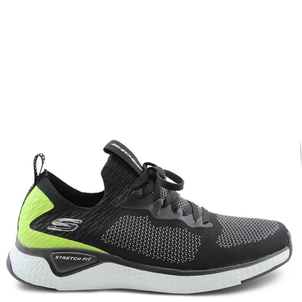 Skechers Solar Fuse Black/Lime Mens Lace up