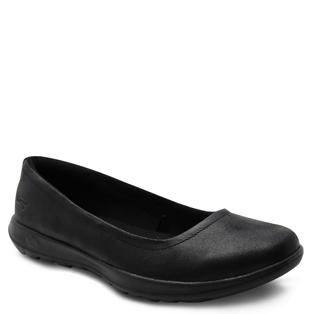 Skechers Go Walk Gem Black Womens Flat
