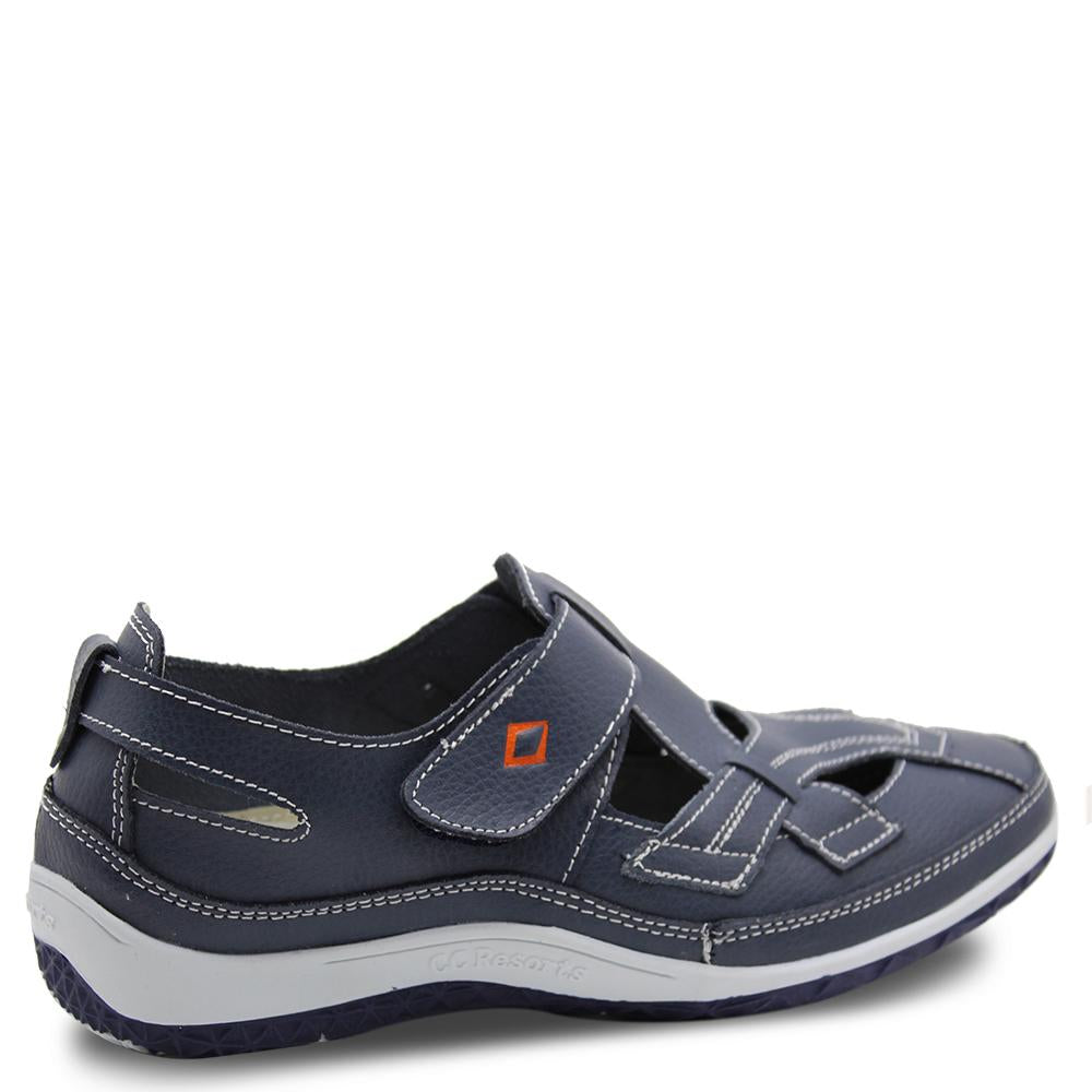 Cloud Comfort Jackie Womens Navy flat sandal  