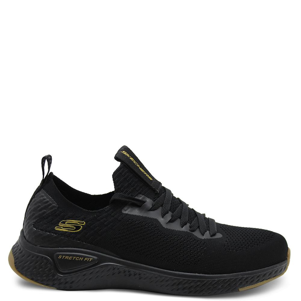 Skechers Solar Fuse Black/Gold Mens Lace up