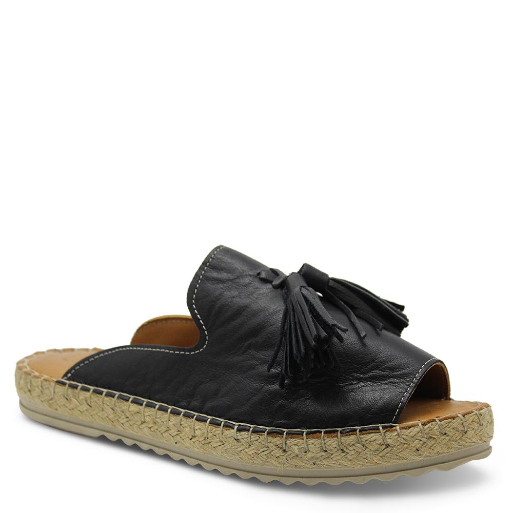 Le Sansa Dolphin Black Womens Slide