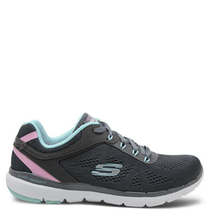 Skechers Steady Move Charcoal/Turquoise Womens Sneaker