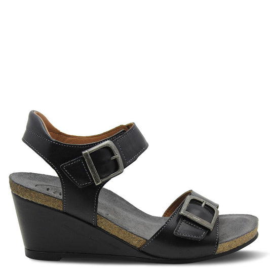 Taos Buckle up Black Womens Sandal