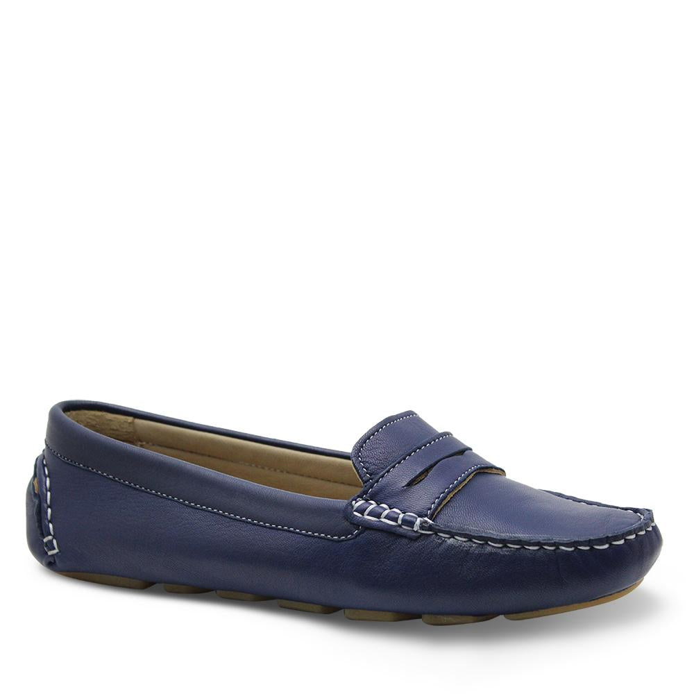 Keiko Valencia Womens Flat Navy Loafer