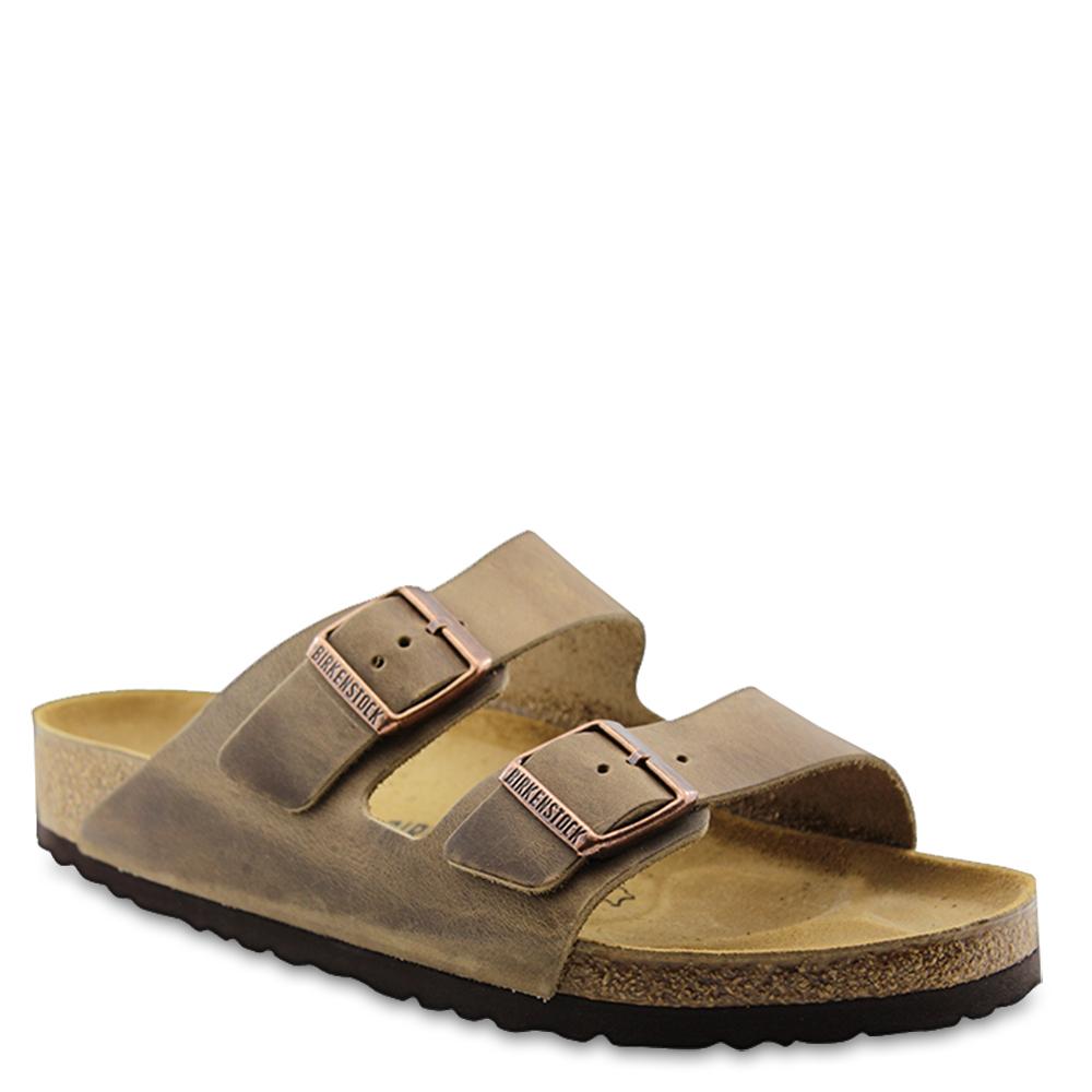 Arizona Birko Flor Tobacco leather slide