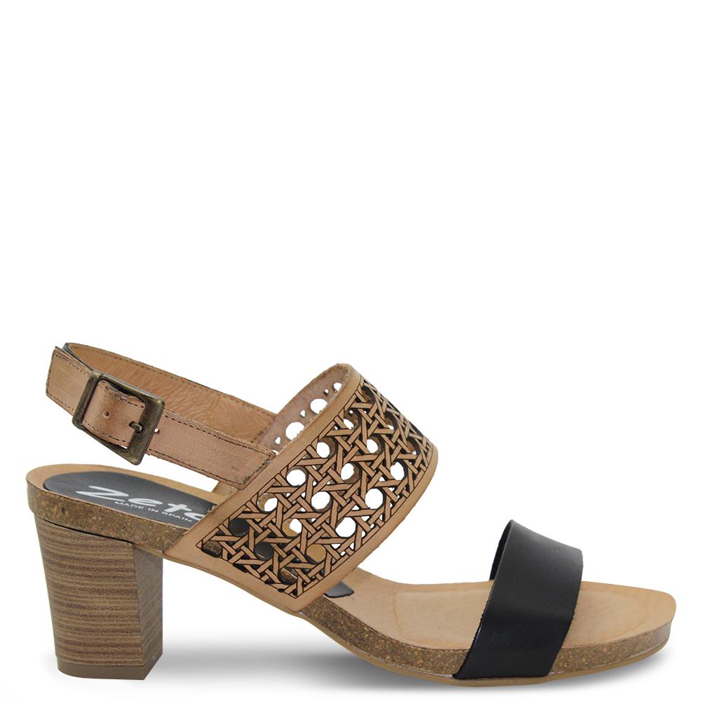 Zeta Baptista Black/Natural Womens Sandal