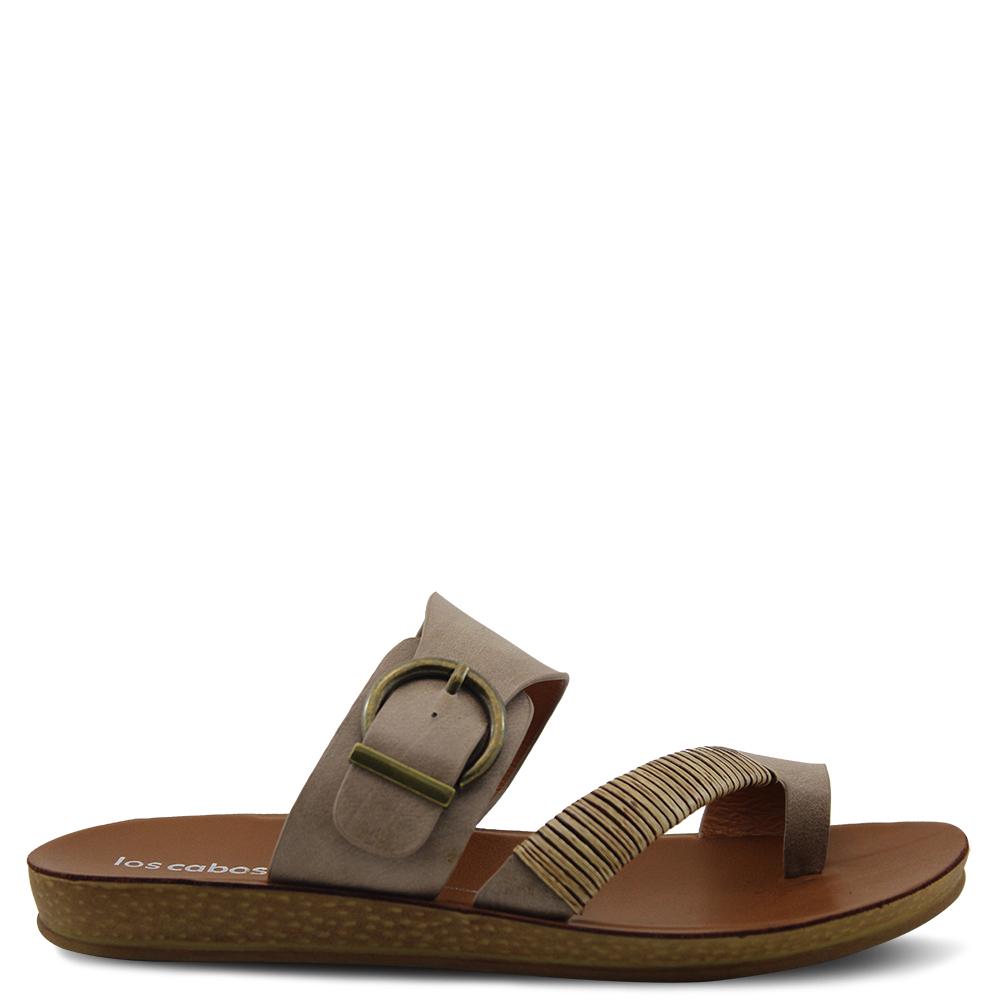 Los Cabos Bria Taupe womens flat slide