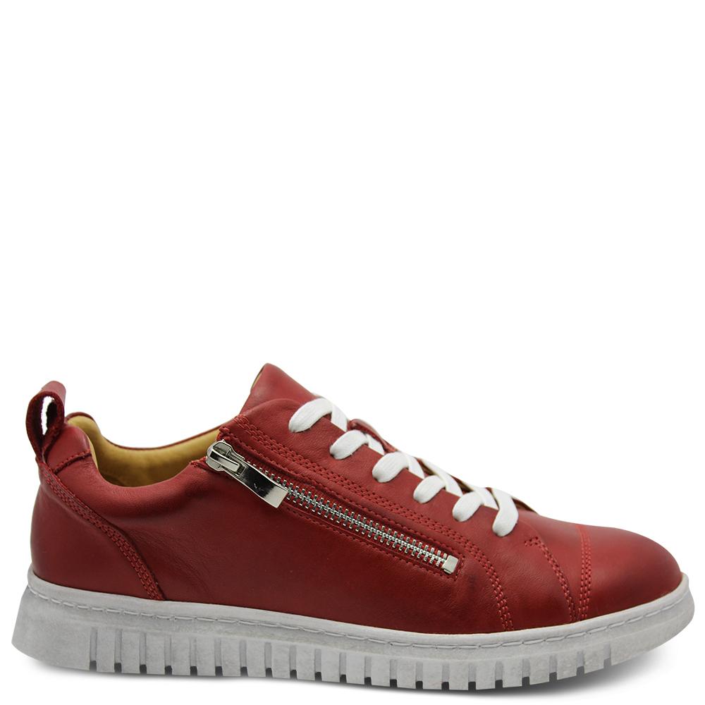 Eos Clarence Red zip sneaker