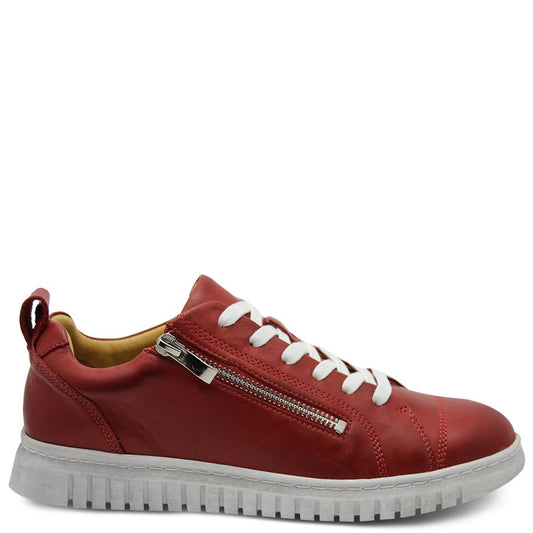 Eos Clarence Red zip sneaker