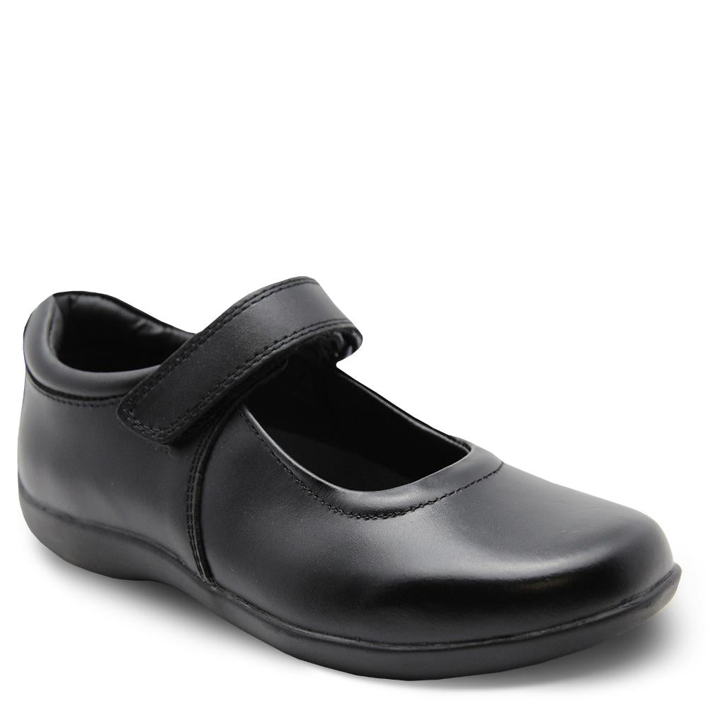 Clarks Elise velcro school shoe black