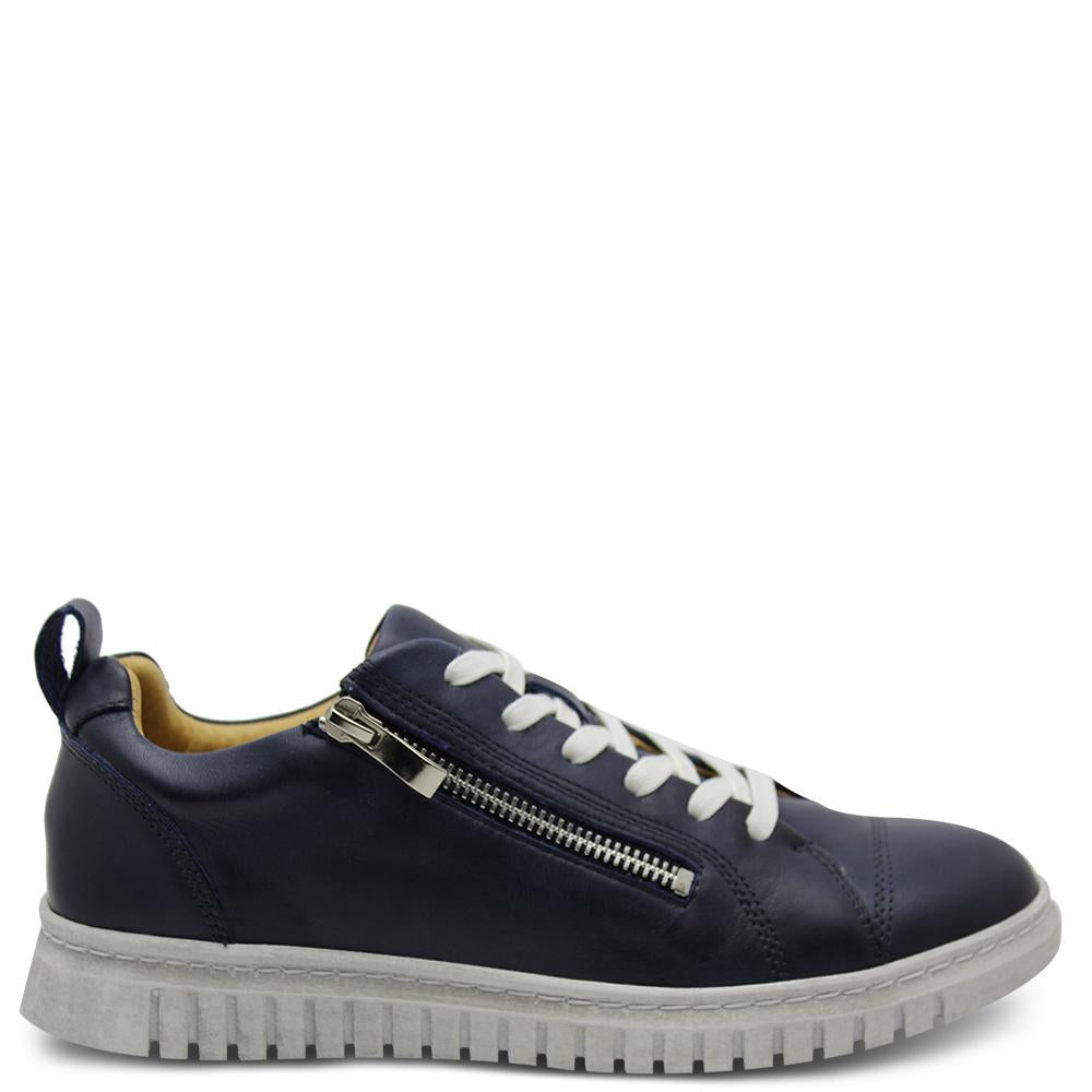Eos Clarence Navy zip sneaker