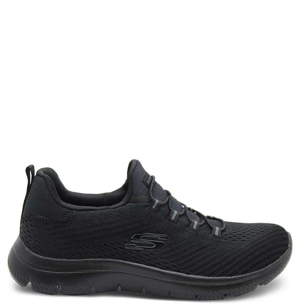 Skechers Fast Attraction Black Womens Slip On