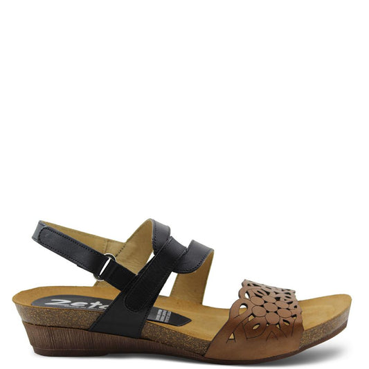 Zeta Intern Camel Negro Womens Sandal
