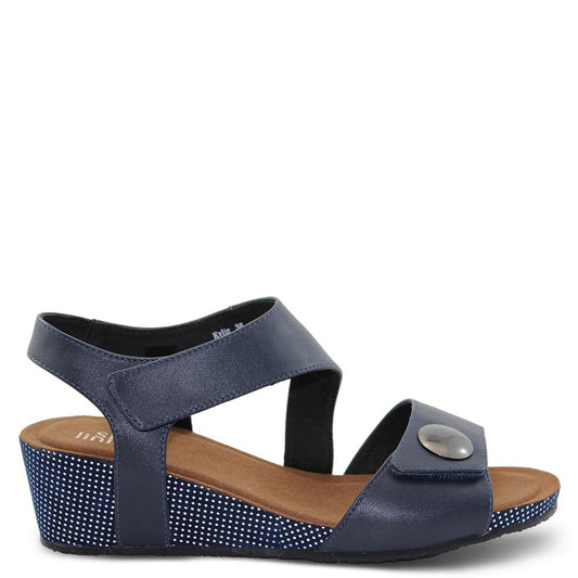 Silver Linings Kylie Navy Womens Wedge Sandal