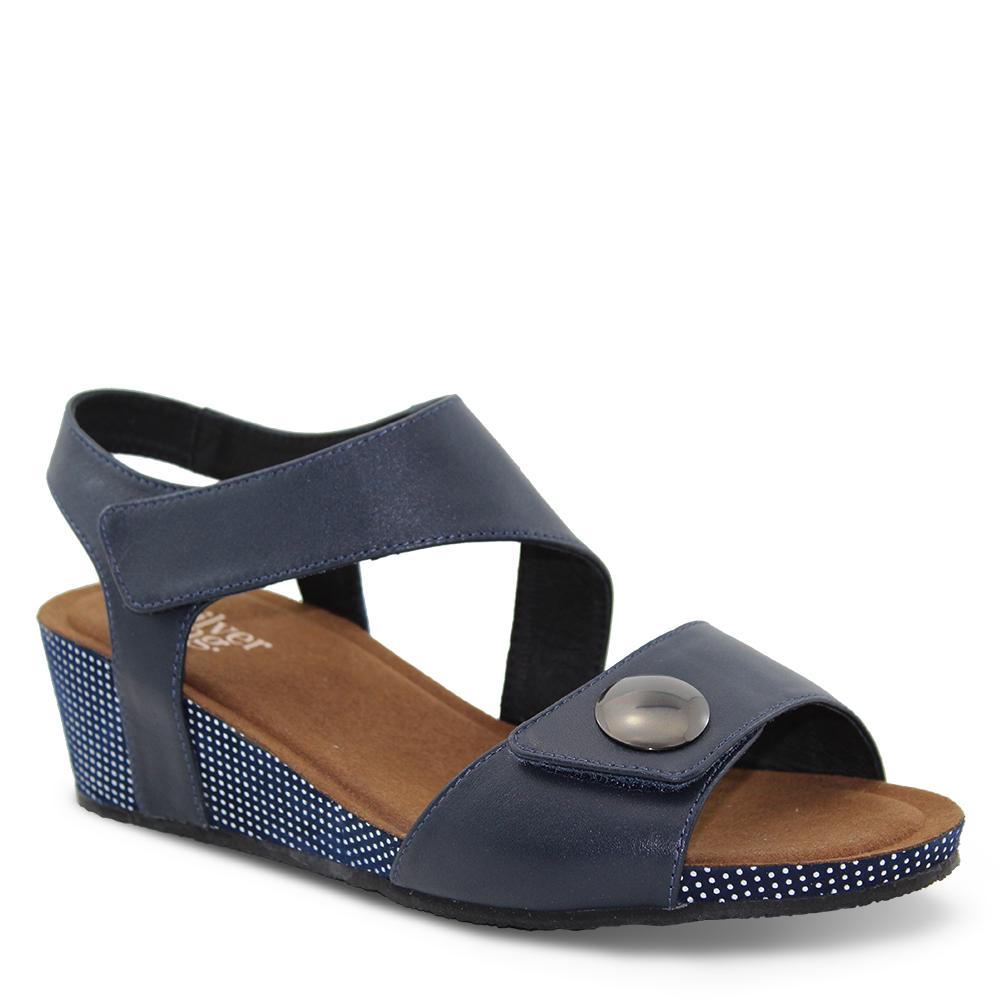 Silver Linings Kylie Navy Womens Wedge Sandal