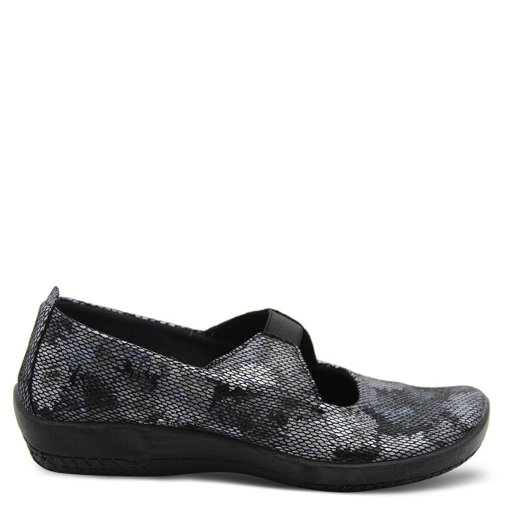 Arcopedico Leina Black Shimmer Womens Flat