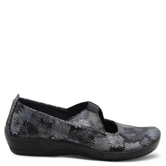 Arcopedico Leina Black Shimmer Womens Flat