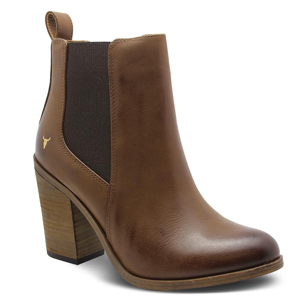 Windsor Smith Lille Tan Womens Heel Boot
