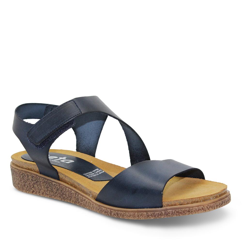 Zeta Nellie Womens Navy flat Sandal