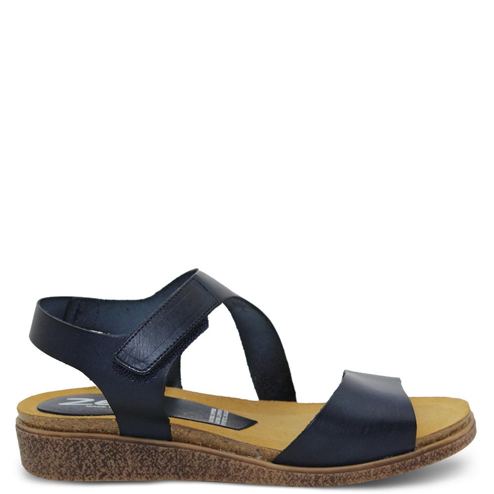 Zeta Nellie Womens Navy flat Sandal