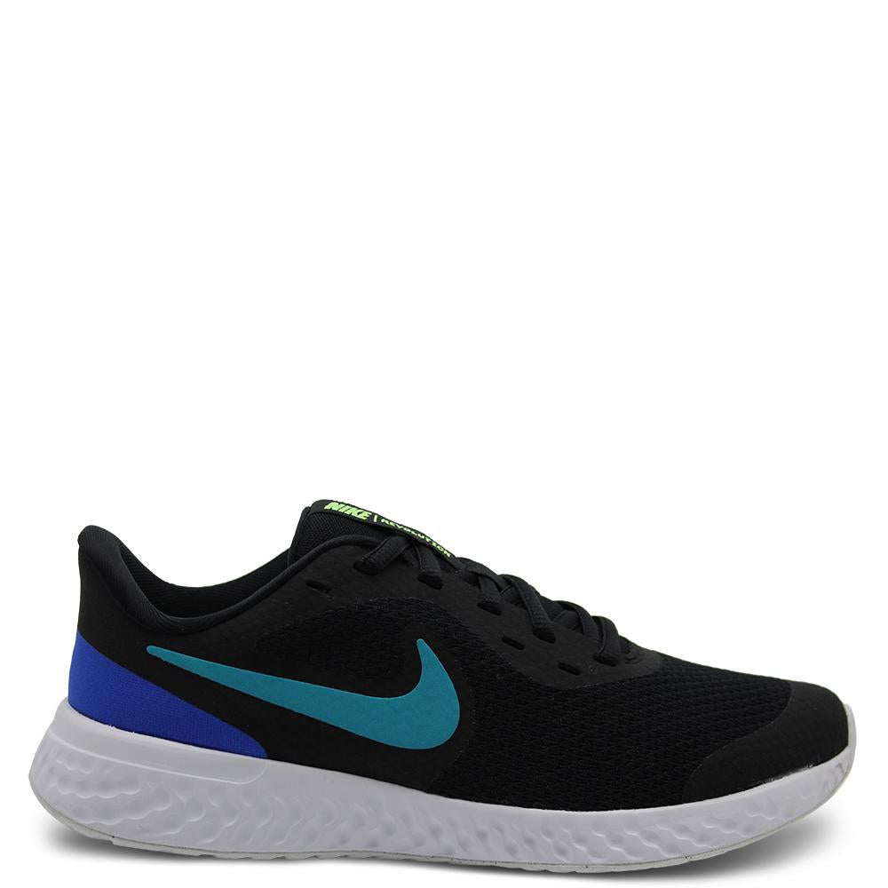 Nike Revolution 5 GS Black/Aqua Runner