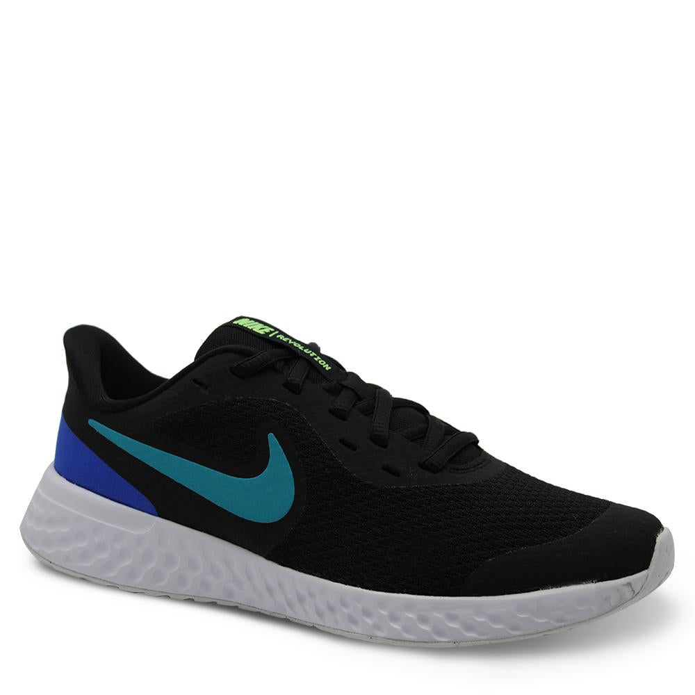 Nike Revolution 5 GS Black/Aqua Runner